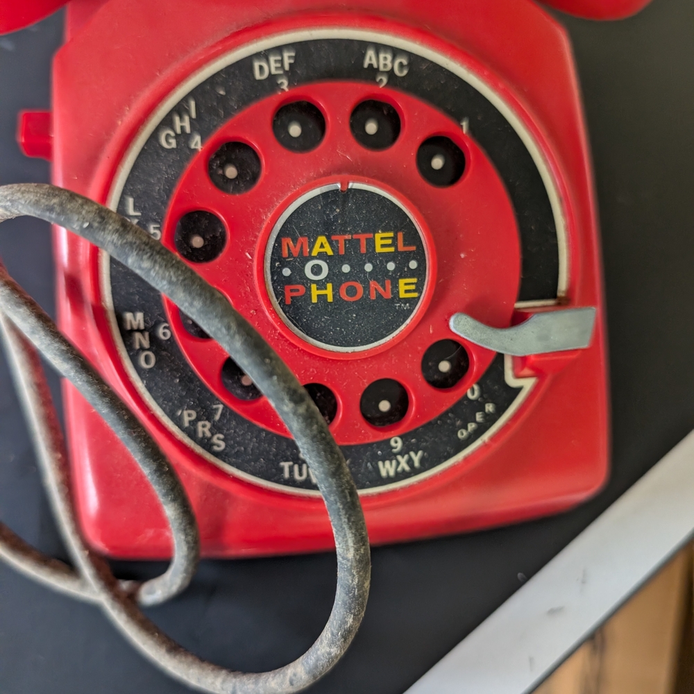 Mattel Red Toy Rotary Phone